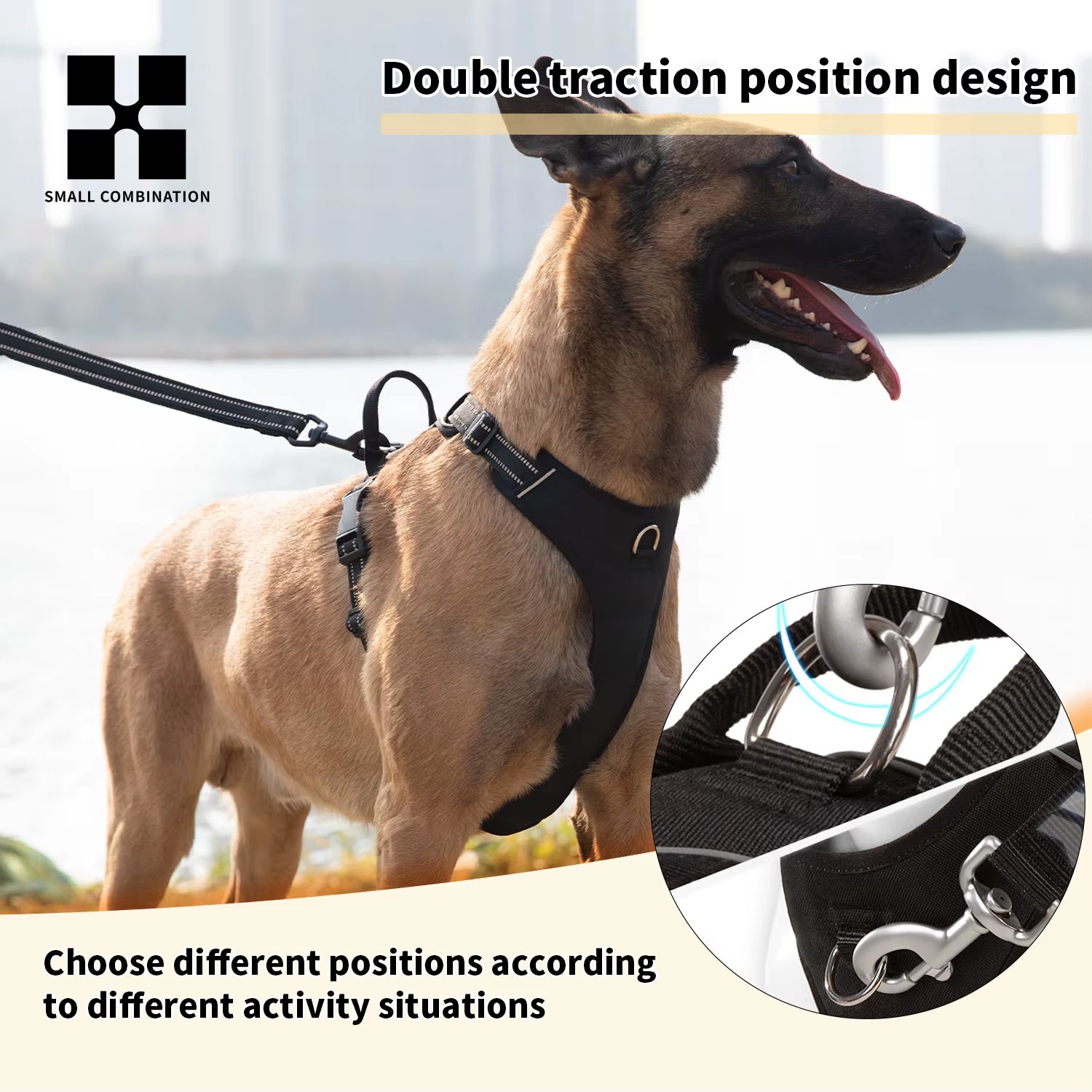 Dog Harness No Pull Reflective Pet Dog Chest Harness Adjustable for Small Medium Large Dogs Outdoor Walking